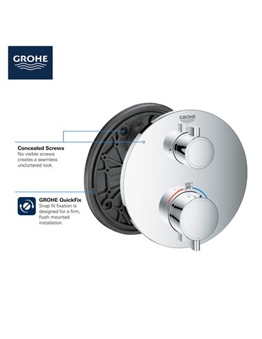Grohe 24133 Grohtherm Dual Function 2-Handle Thermostatic Valve Trim