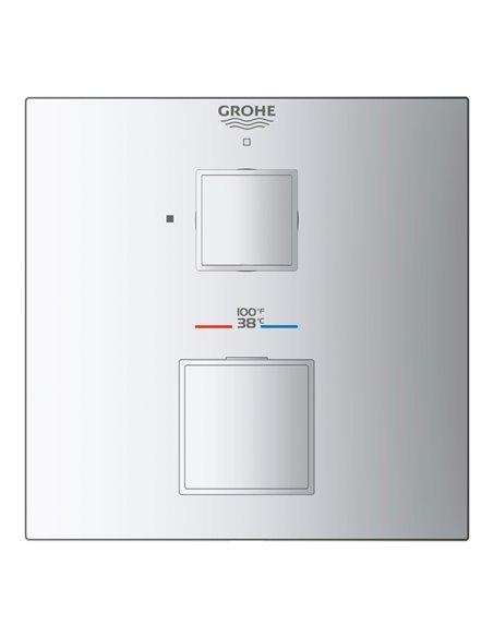 Grohe 24157 Grohtherm Single Function 2-Handle Thermostatic Valve Trim