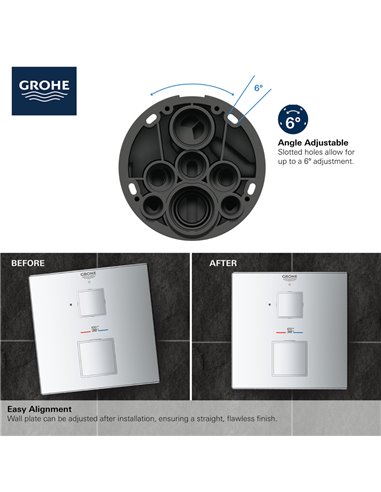 Grohe 24157 Grohtherm Single Function 2-Handle Thermostatic Valve Trim