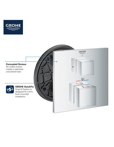 Grohe 24157 Grohtherm Single Function 2-Handle Thermostatic Valve Trim