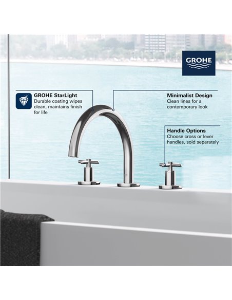 Grohe 25048 Atrio New 3-Hole 2-Handle Deck Mount Roman Tub Faucet