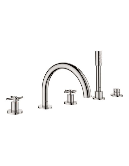 Grohe 25049 Atrio New 5-Hole 2-Handle Deck Mount Roman Tub Faucet with 6.6 L/min - 1.75 GPM Hand Shower