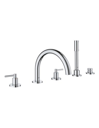 Grohe 25049 Atrio New 5-Hole 2-Handle Deck Mount Roman Tub Faucet with 6.6 L/min - 1.75 GPM Hand Shower