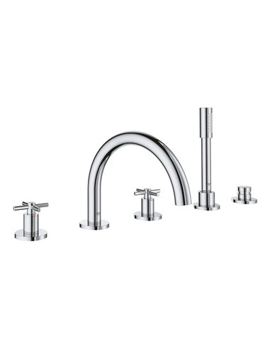 Grohe 25049 Atrio New 5-Hole 2-Handle Deck Mount Roman Tub Faucet with 6.6 L/min - 1.75 GPM Hand Shower