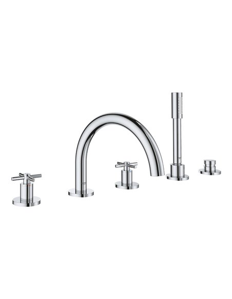Grohe 25049 Atrio New 5-Hole 2-Handle Deck Mount Roman Tub Faucet with 6.6 L/min - 1.75 GPM Hand Shower