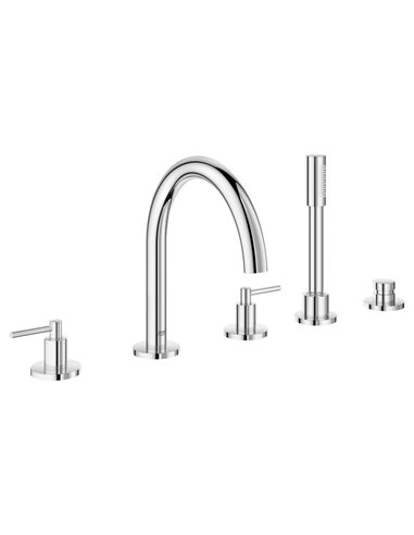 Grohe 25049 Atrio New 5-Hole 2-Handle Deck Mount Roman Tub Faucet with 6.6 L/min - 1.75 GPM Hand Shower