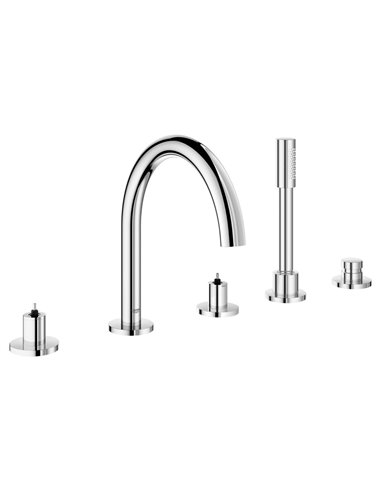 Grohe 25049 Atrio New 5-Hole 2-Handle Deck Mount Roman Tub Faucet with 6.6 L/min - 1.75 GPM Hand Shower