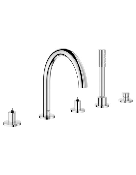 Grohe 25049 Atrio New 5-Hole 2-Handle Deck Mount Roman Tub Faucet with 6.6 L/min - 1.75 GPM Hand Shower