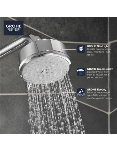 Grohe 26043 Tempesta 100 Shower Head 4" - 4 Sprays 6.6 L/min - 1.75 GPM