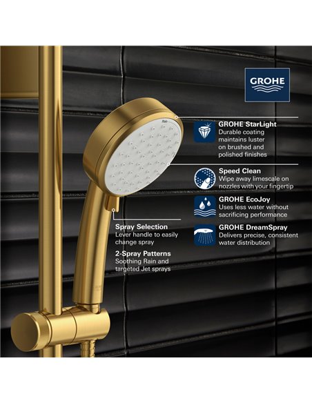 Grohe 26046 Tempesta 100 Hand Shower - 2 Sprays 6.6 L/min - 1.75 GPM