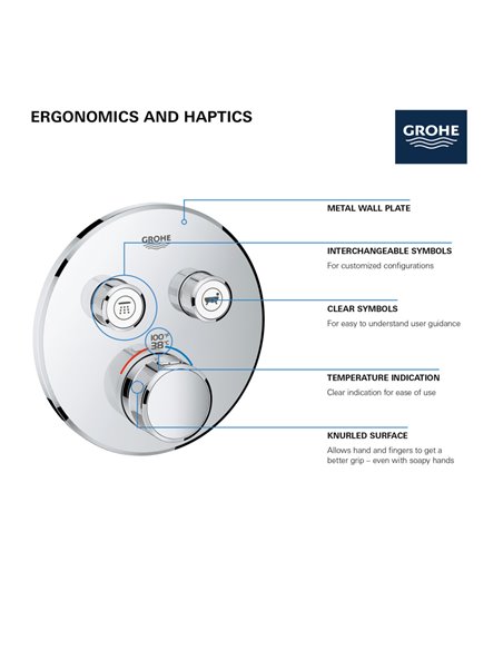 Grohe 29137 Grohtherm Dual Function Thermostatic Valve Trim