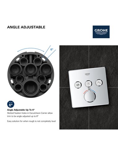 Grohe 29165 Grohtherm Triple Function Thermostatic Valve Trim