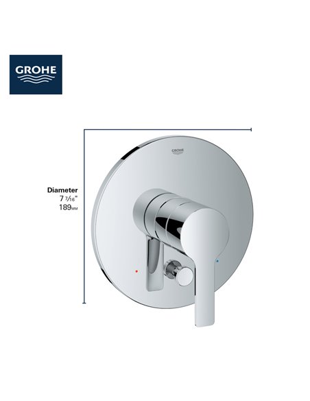 Grohe 29168 Lineare Pressure Balance Valve Trim with Diverter