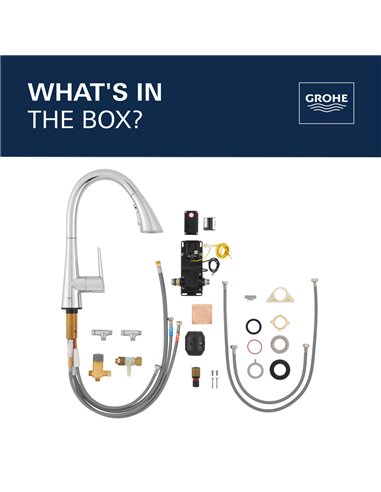 Grohe 30205 Grohe Zedra Single-Handle Pull Down Kitchen Faucet Triple Spray 6.6 L/min - 1.75 GPM with Touch Technology