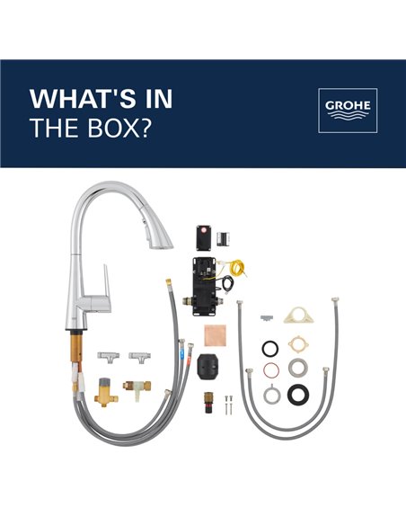 Grohe 30205 Grohe Zedra Single-Handle Pull Down Kitchen Faucet Triple Spray 6.6 L/min - 1.75 GPM with Touch Technology