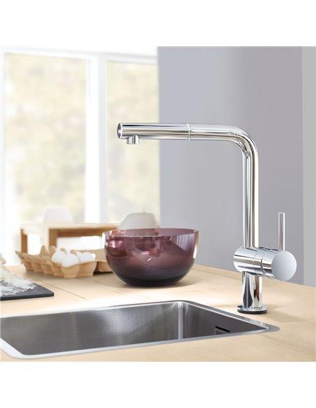Grohe 30218 Minta Single-Handle Pull-Out Kitchen Faucet Single Spray 6.6 L/min - 1.75 GPM with Touch Technology