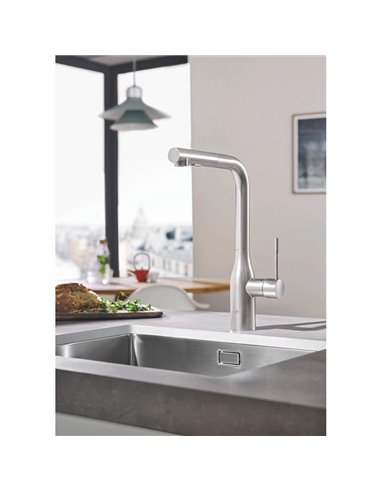 Grohe 30271 Essence New Single-Handle Pull-Out Kitchen Faucet Dual Spray 6.6 L/min - 1.75 GPM