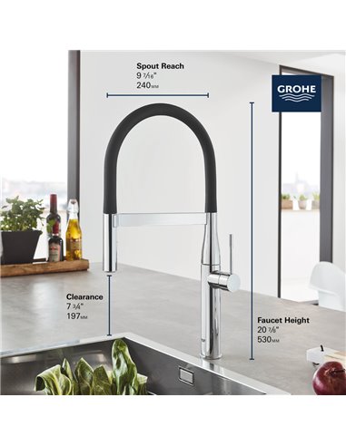 Grohe 30295 Essence New Single-Handle Semi-Pro Dual Spray Kitchen Faucet 6.6 L/min - 1.75 GPM