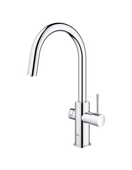 Grohe 31251 Blue Single-Handle Pull Down Kitchen Faucet Single Spray 6.6 L/min - 1.75 GPM Chilled and Sparkling Water