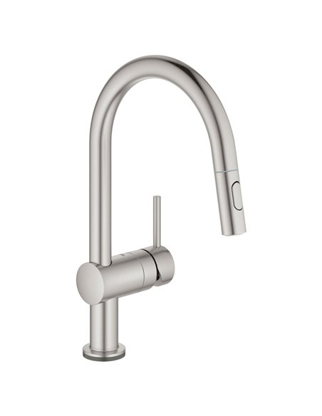 Grohe 31359 Minta Single-Handle Pull Down Kitchen Faucet Dual Spray 6.6 L/min - 1.75 GPM with Touch Technology