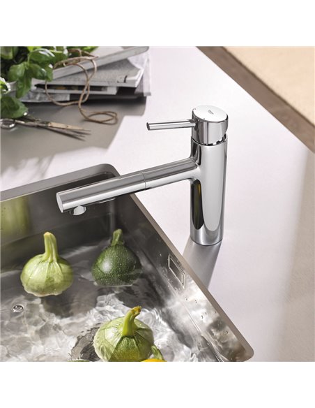 Grohe 31453 Concetto Single-Handle Pull-Out Kitchen Faucet Dual Spray 5.7 L/min - 1.5 gpm 
