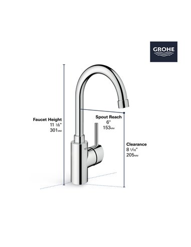 Grohe 31518 Concetto Single-Handle Pull Down Dual Spray Bar Faucet 6.6 L/min - 1.75 GPM
