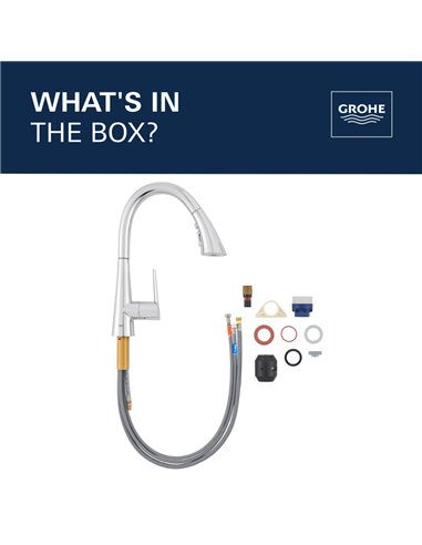 Grohe 32298 Grohe Zedra Single-Handle Pull Down Kitchen Faucet Triple Spray 6.6 L/min - 1.75 GPM