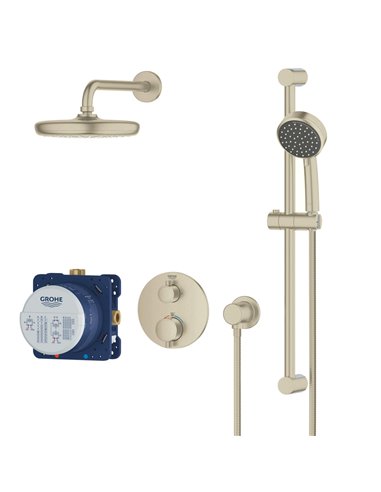 Grohe 34745 Grohtherm Round Thermostatic Shower Kit 27 L/min - 7.1 gpm 