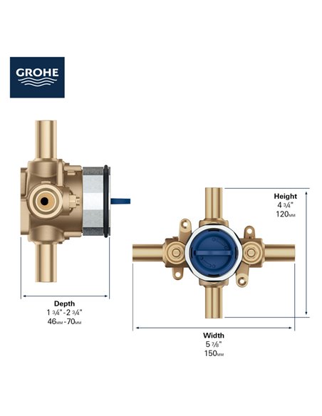 Grohe 35113 Grohsafe Pressure Balance Rough-In Valve