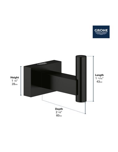 Grohe 40511 Essentials Cube Robe Hook