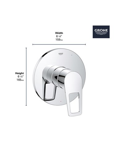 Grohe 19595 Bauloop Pressure Balance Valve Trim with Cartridge