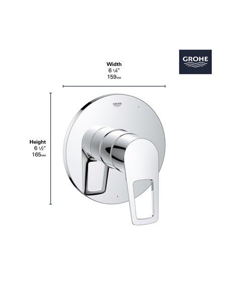 Grohe 19595 Bauloop Pressure Balance Valve Trim with Cartridge