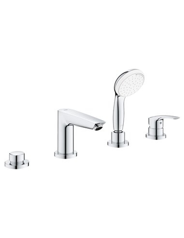 Grohe 25245 Eurosmart 4-Hole Single Handle Deck Mount Roman Tub Faucet with 1.75 GPM Hand Shower