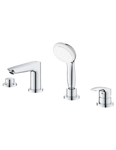 Grohe 25245 Eurosmart 4-Hole Single Handle Deck Mount Roman Tub Faucet with 1.75 GPM Hand Shower