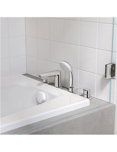 Grohe 25245 Eurosmart 4-Hole Single Handle Deck Mount Roman Tub Faucet with 1.75 GPM Hand Shower