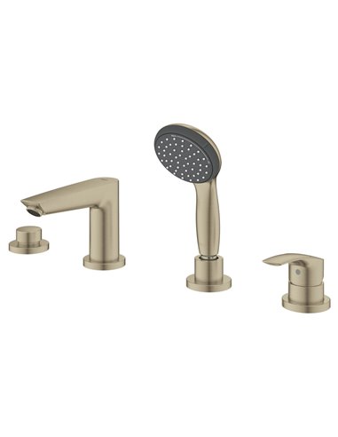 Grohe 25245 Eurosmart 4-Hole Single Handle Deck Mount Roman Tub Faucet with 1.75 GPM Hand Shower