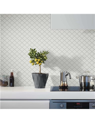 CE Charm 3x3 Arabesque Glossy Bianco L02