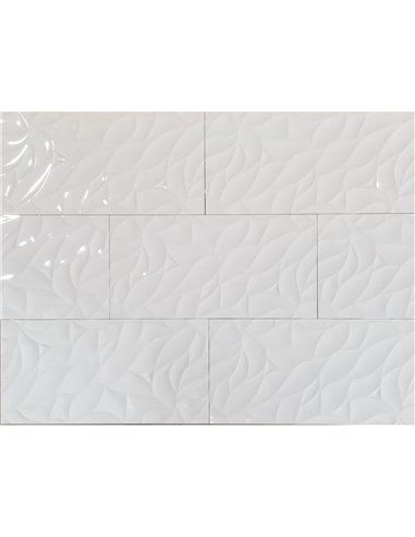 TR 12x24 3D Leaf White Polished Wall - Box