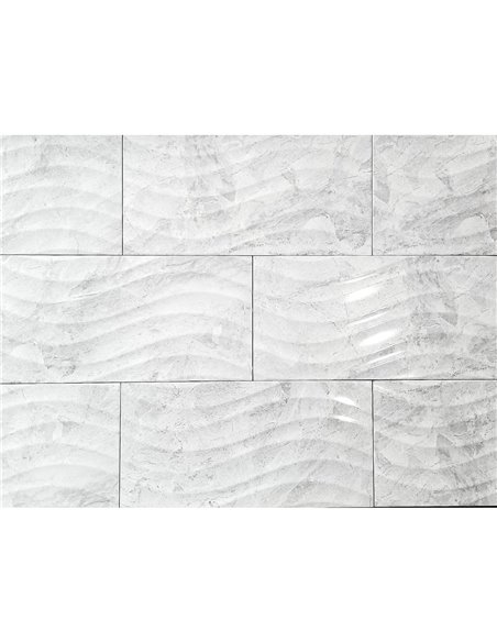 TR 12x24 3D Fiorano Silver Polished Wall - Box