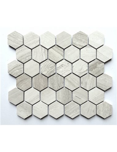 TR 1x1 Hexagon Wooden Grey  - Box