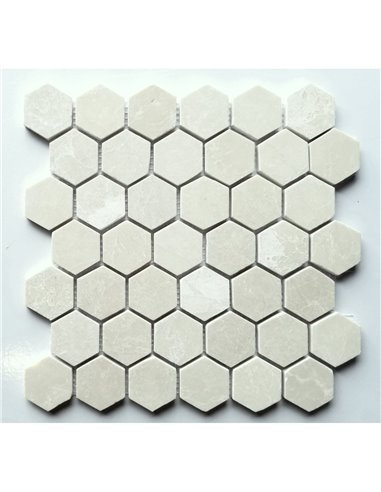 TR 1x1 Hexagon Crema Marfil  - Box