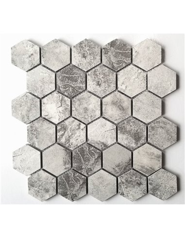 TR 1x1 Hexagon Storm Grey  - Box