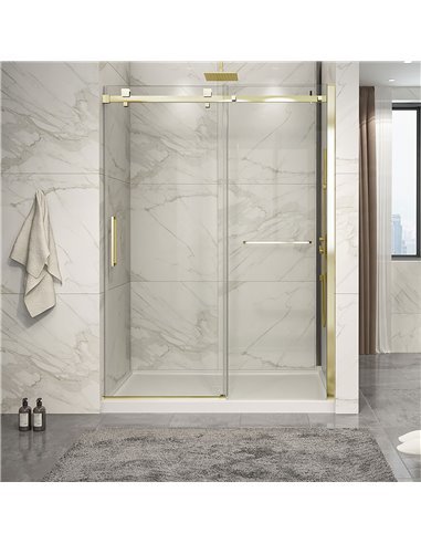 Zitta Piazza 2.0 Piazza 60 brushed gold clear alcove shower door