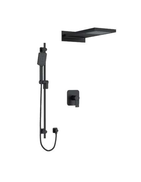 Riobel Fresk KIT2745FR Type T/P (thermostatic/pressure balance) ½" coaxial 3-way system with hand shower rail and rain and casca