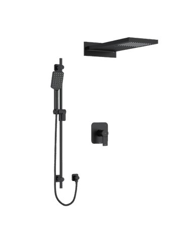 Riobel Fresk KIT2745FR Type T/P (thermostatic/pressure balance) ½" coaxial 3-way system with hand shower rail and rain and casca