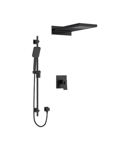 Riobel Zendo KIT2745ZOTQ Type TP thermostaticpressure balance 0.5 coaxial 3-way system with hand shower rail and rain and cascad