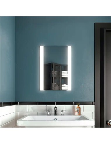Kalia Accent Rect. Led Lighting Mirror 18 X 26 With Vertical Frosted Acrylic Strips And 2-Tones Touch Switch