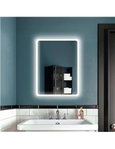 Kalia Profila Rect. Led Lighting Mirror 24 X 32 With Frosted Strip Edge And 2-Tones Touch Switch