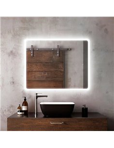 Kalia Profila Rect. Led Lighting Mirror 30 X 38 With Frosted Strip Edge And 2-Tones Touch Switch