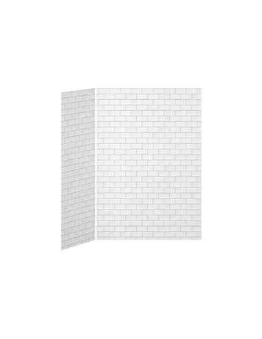 Kalia 60X32 Tiles 60X32 2-Panel Shower Wall Kit For Corner Installation - Tiles Gloss